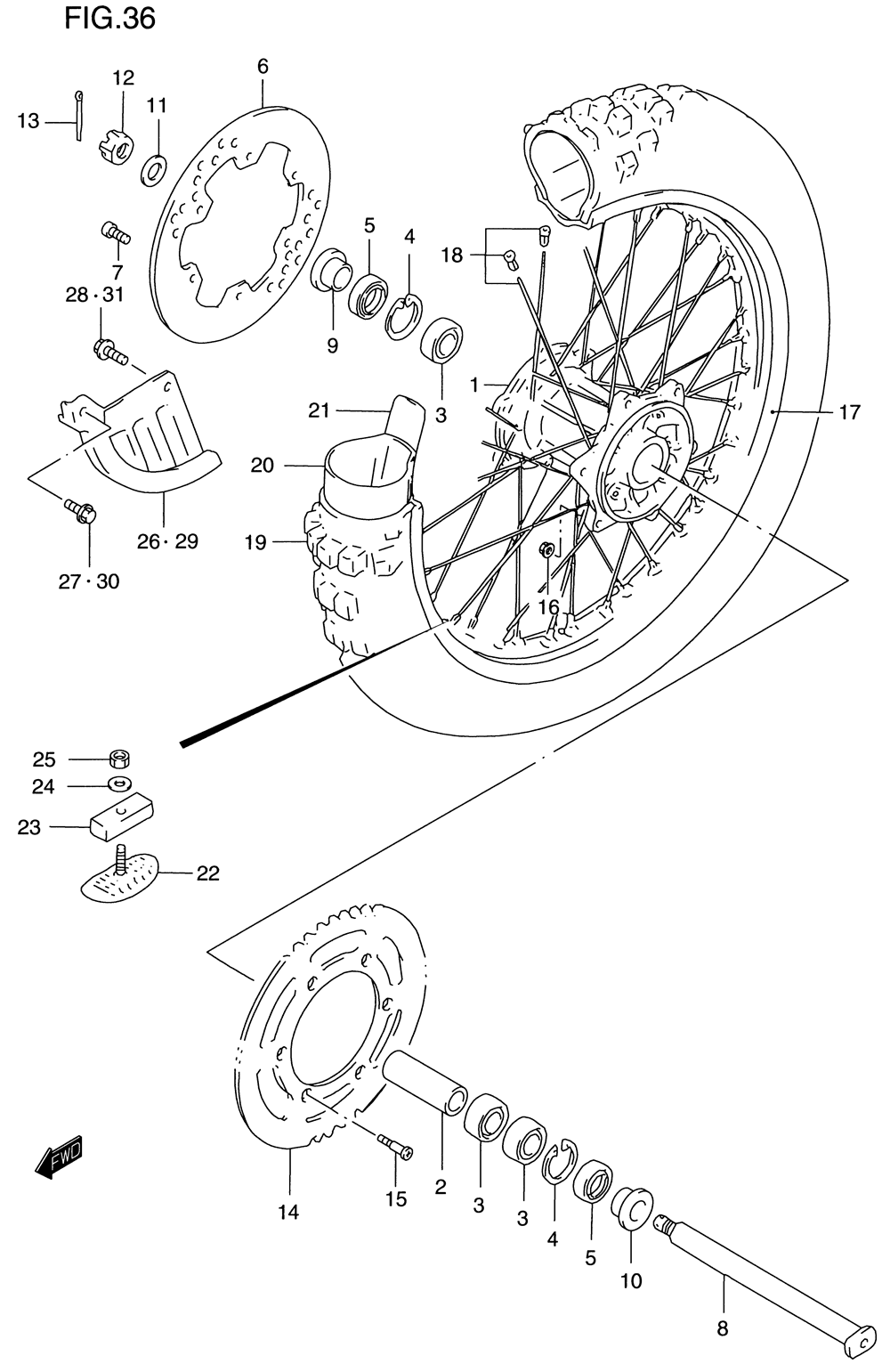 Rear wheel (model t_v_w_x)