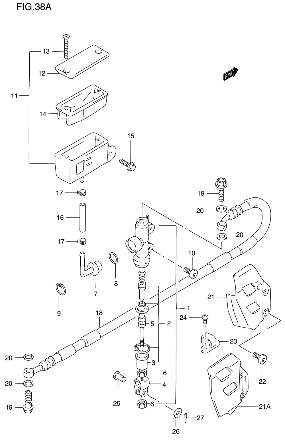 Rear master cylinder (model v_w_x_y)