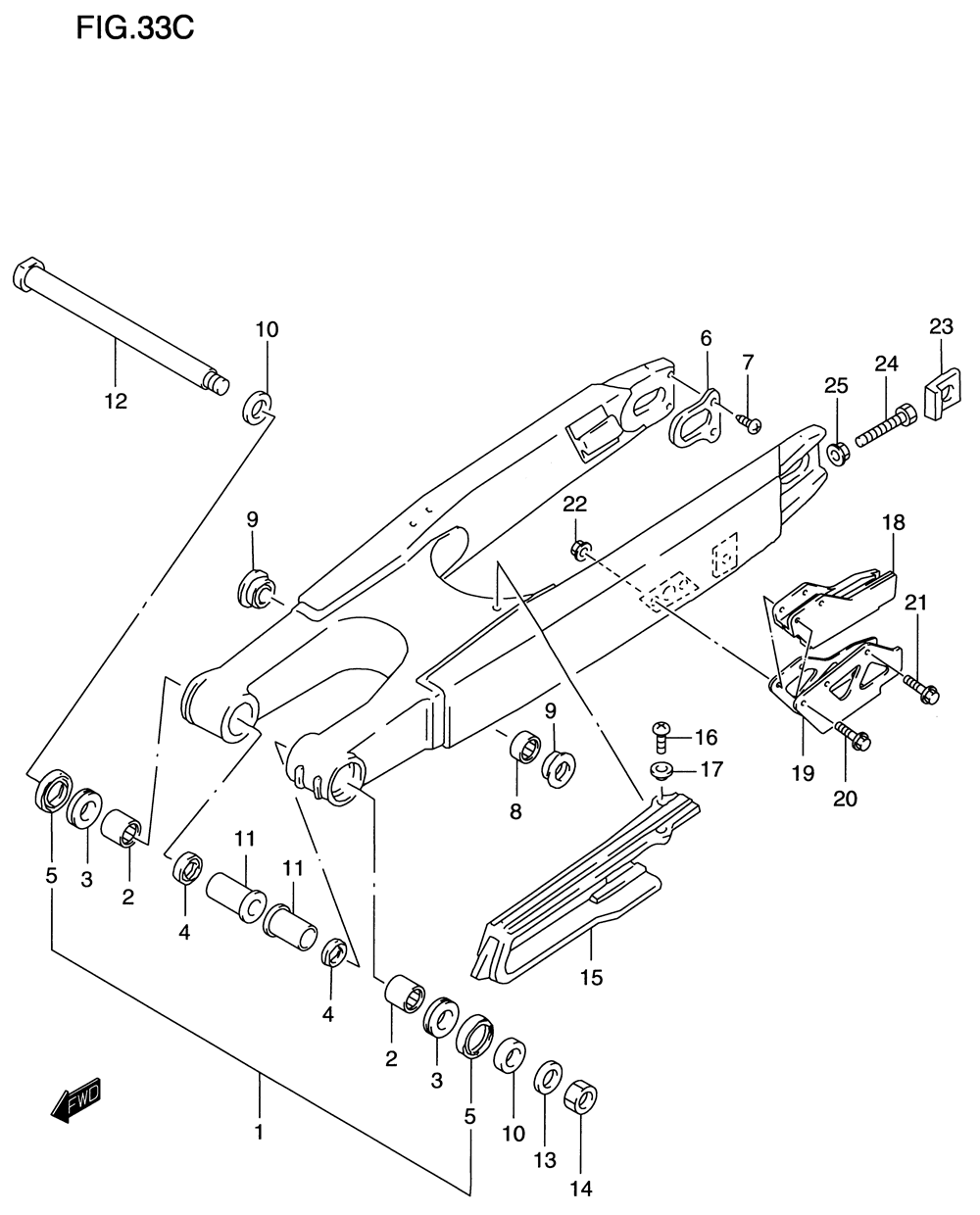 Rear swinging arm (model x)