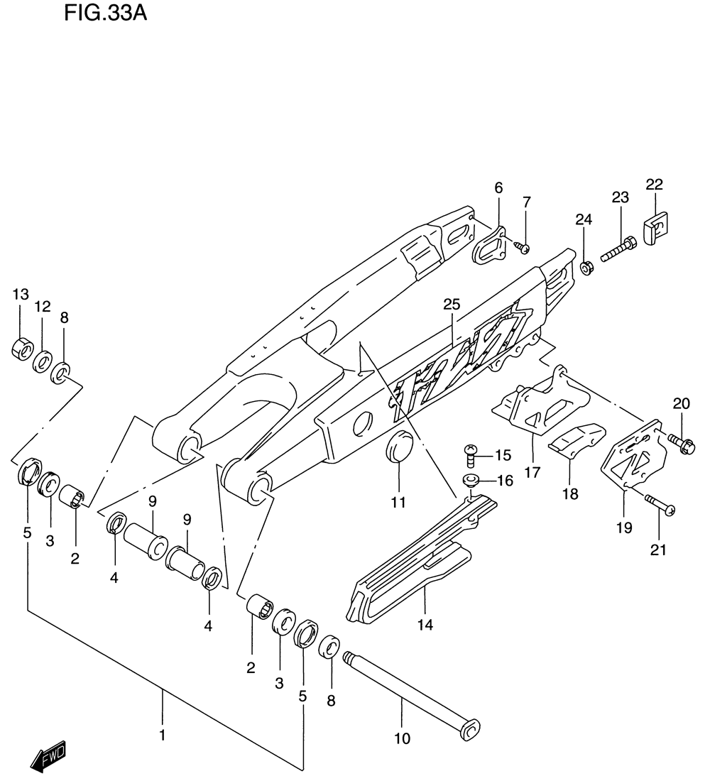 Rear swinging arm (model v)