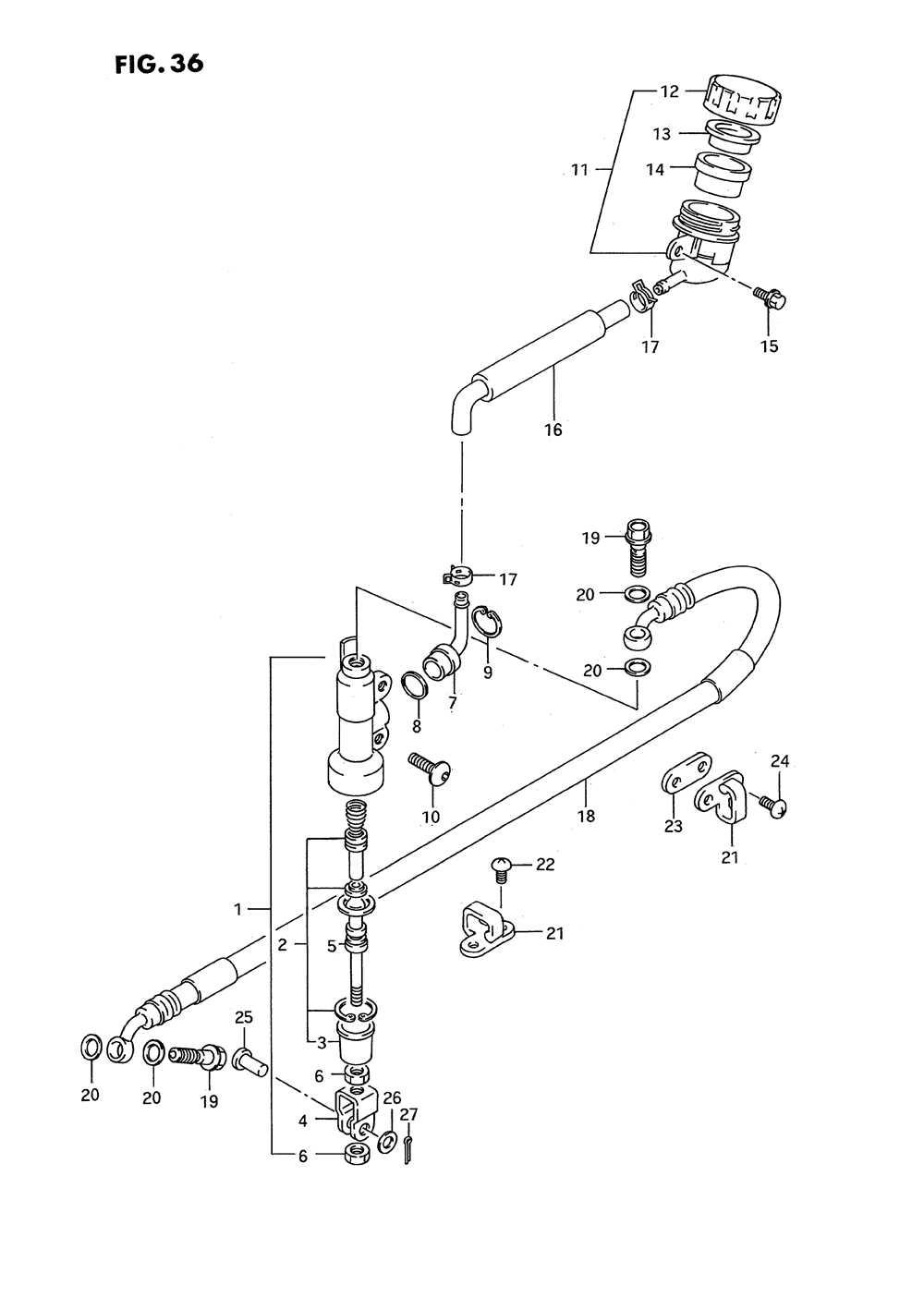 Rear master cylinder (model n)