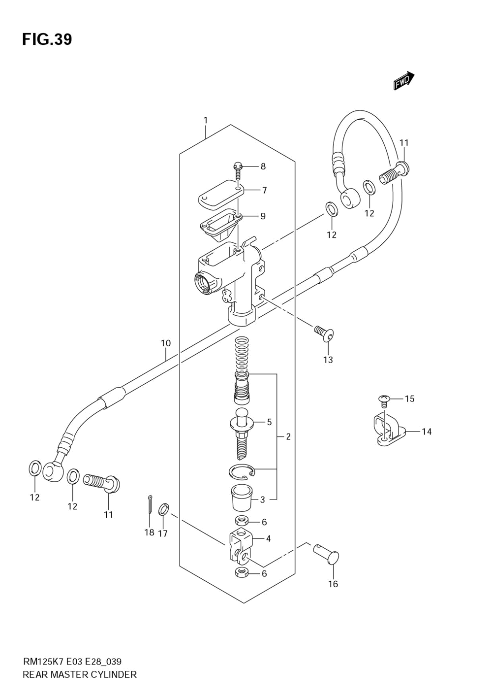 Rear master cylinder