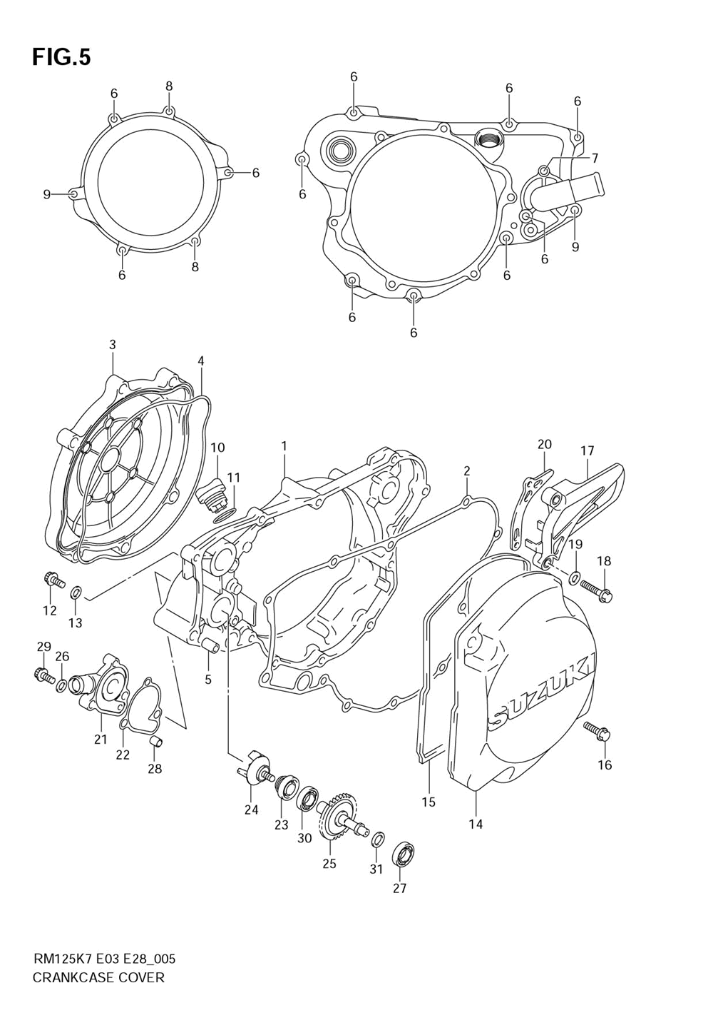 Crankcase cover-water pump