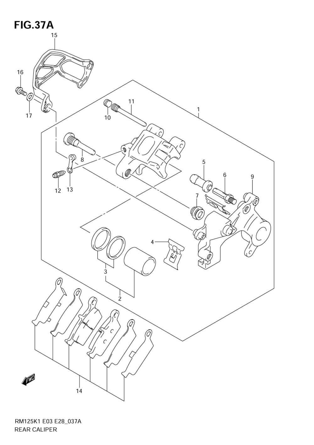 Rear caliper (model k4)