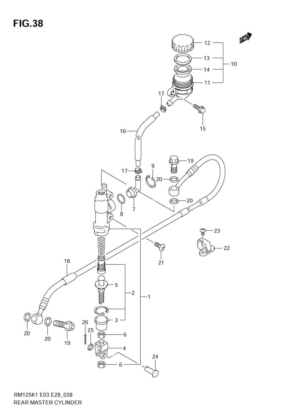 Rear master cylinder (model k1_k2)