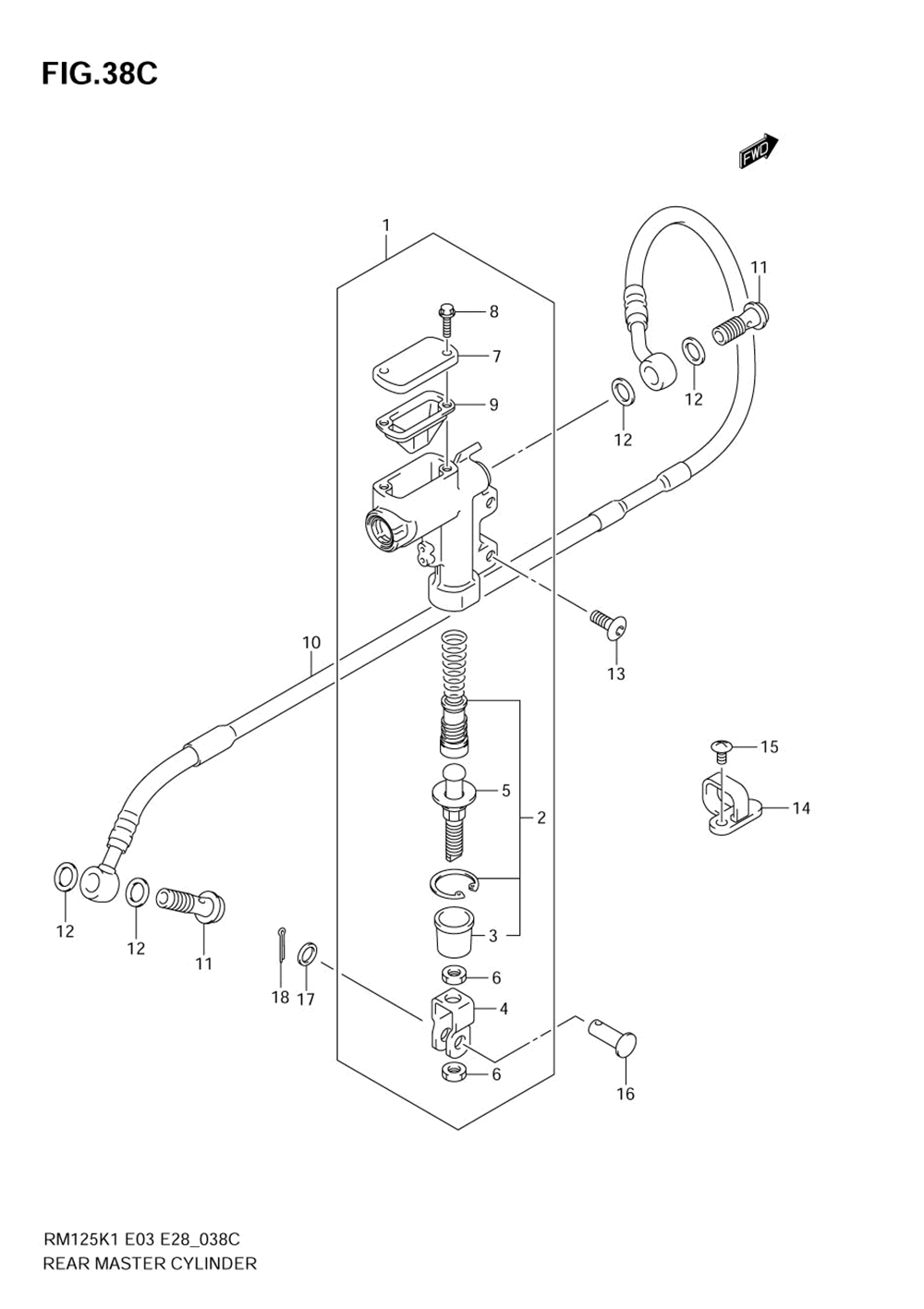 Rear master cylinder (model k5_k6)