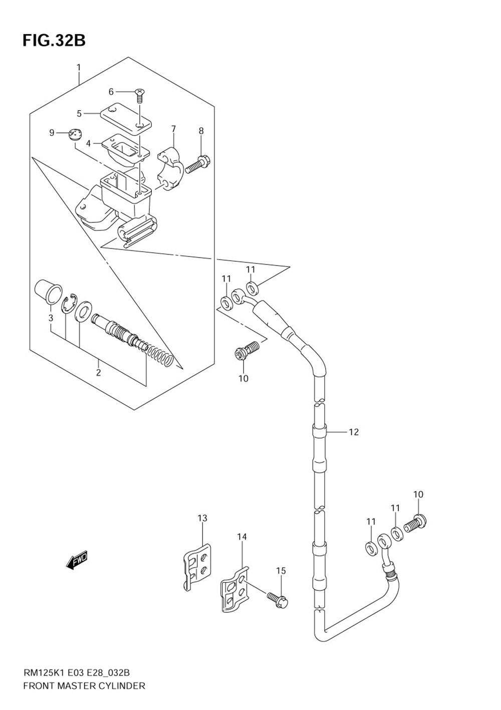 Front master cylinder (model k5)