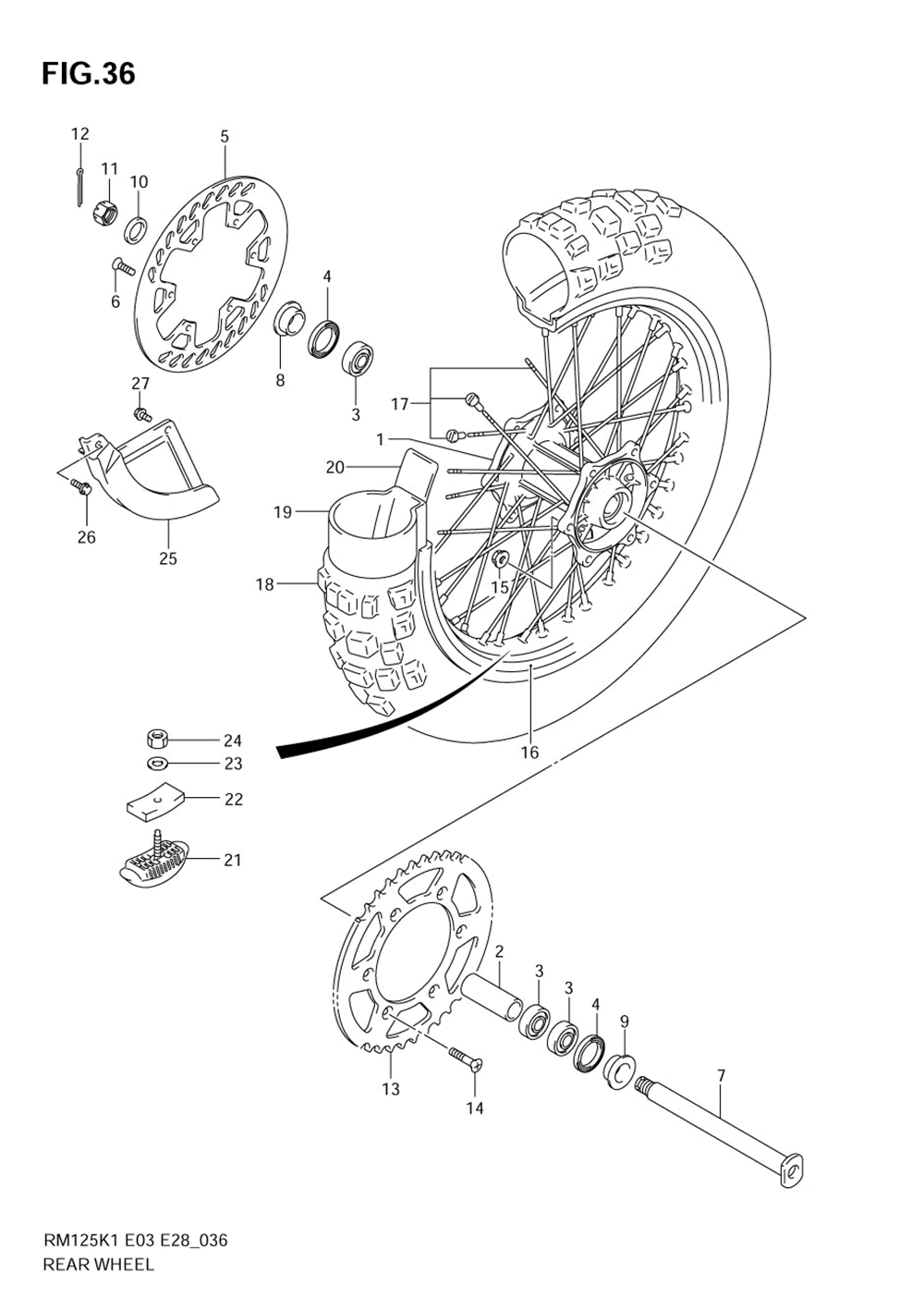 Rear wheel (model k1_k2)