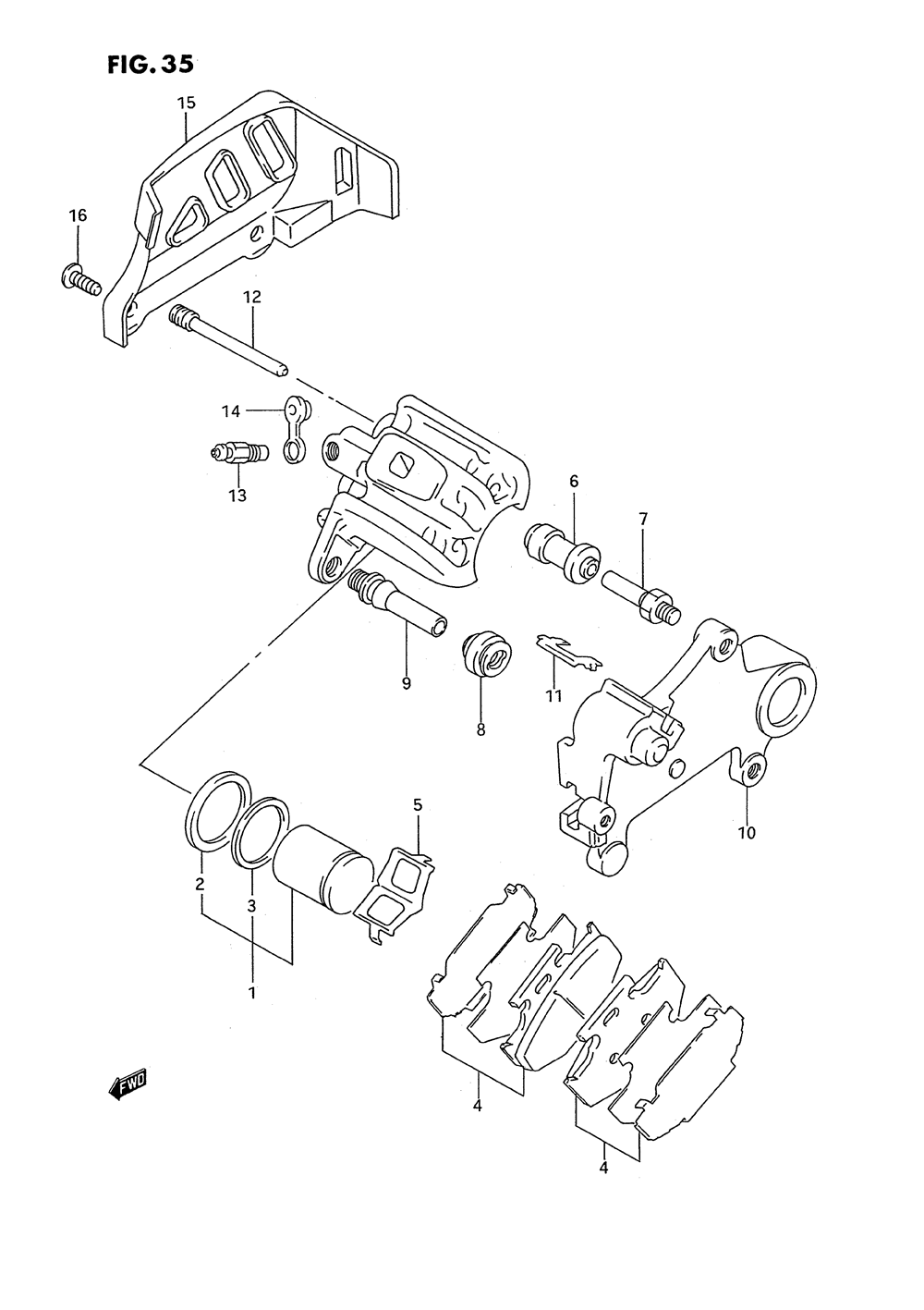 Rear calipers (model n)