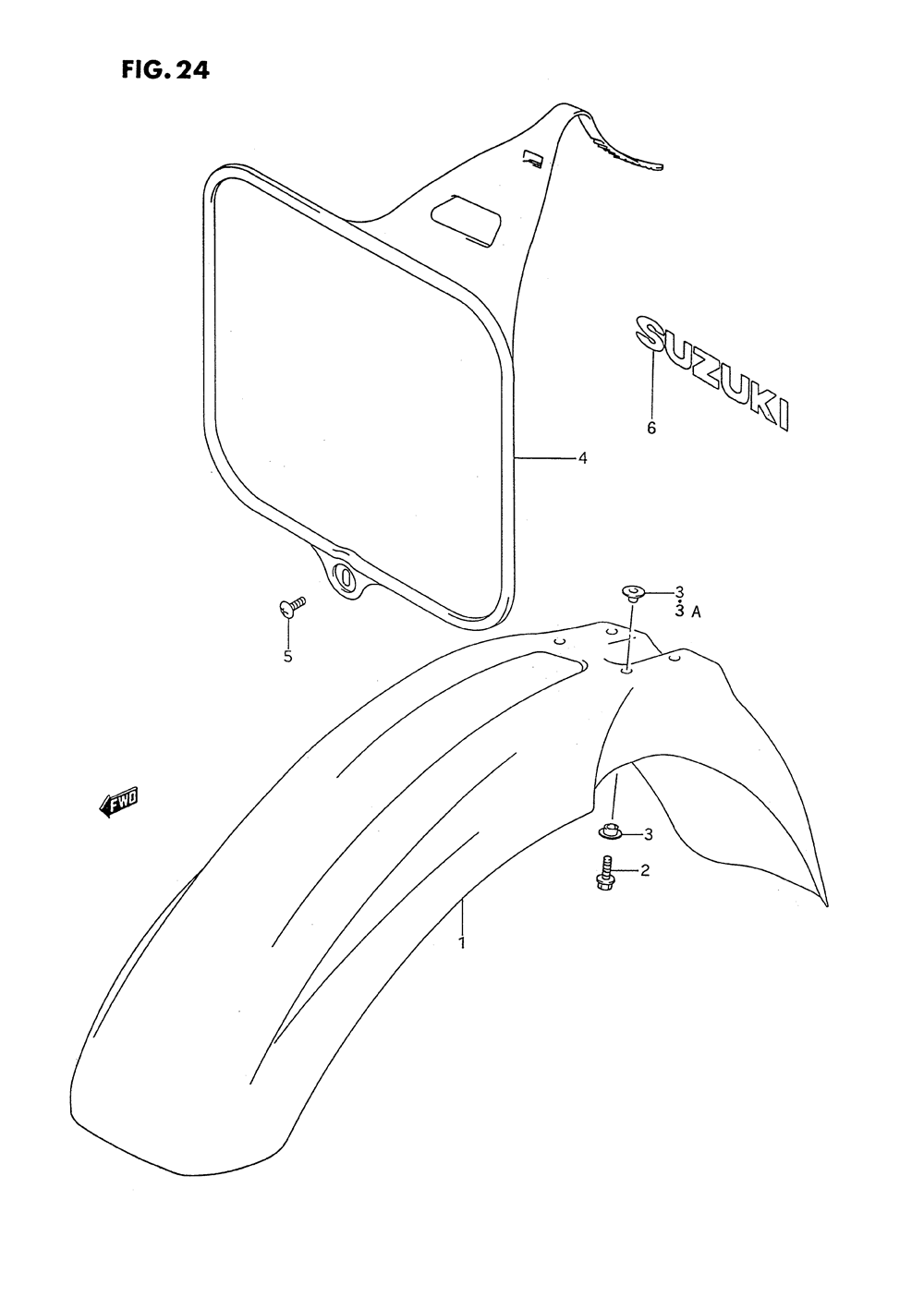 Front fender - front number plate