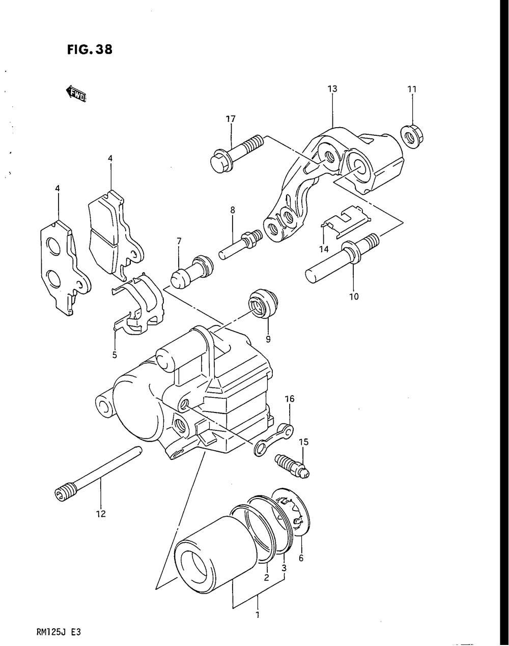 Front caliper (model g)