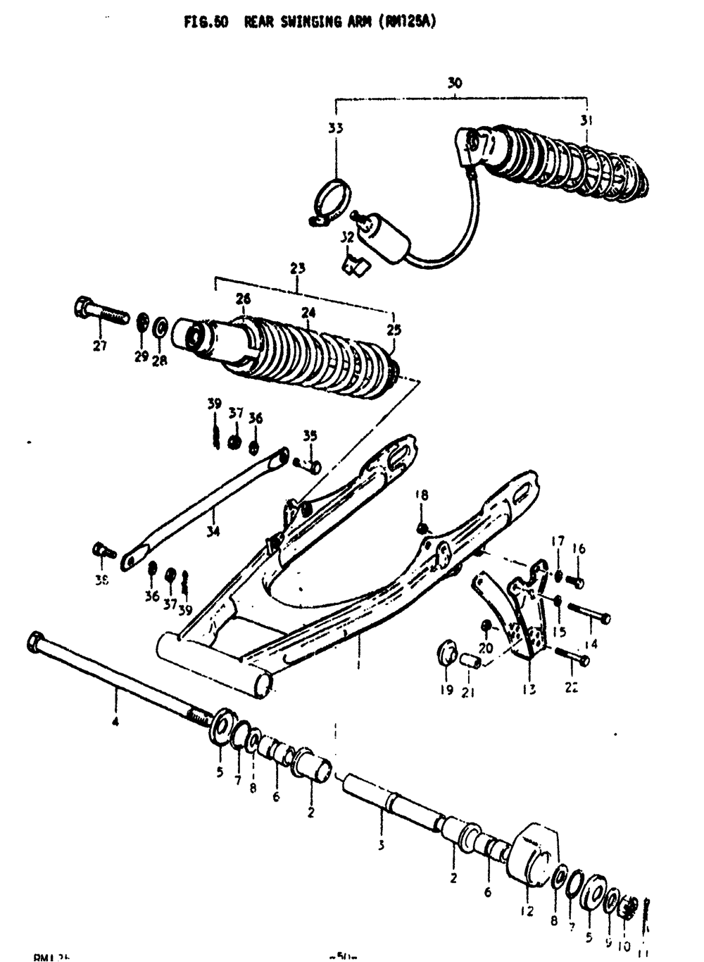 Rear swinging arm (rm125a)