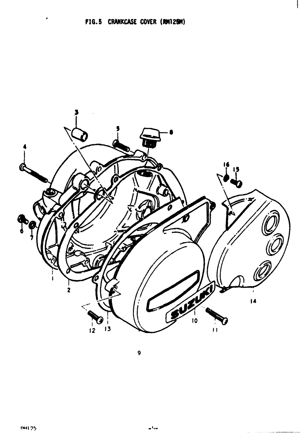 Crankcase cover (rm125m)