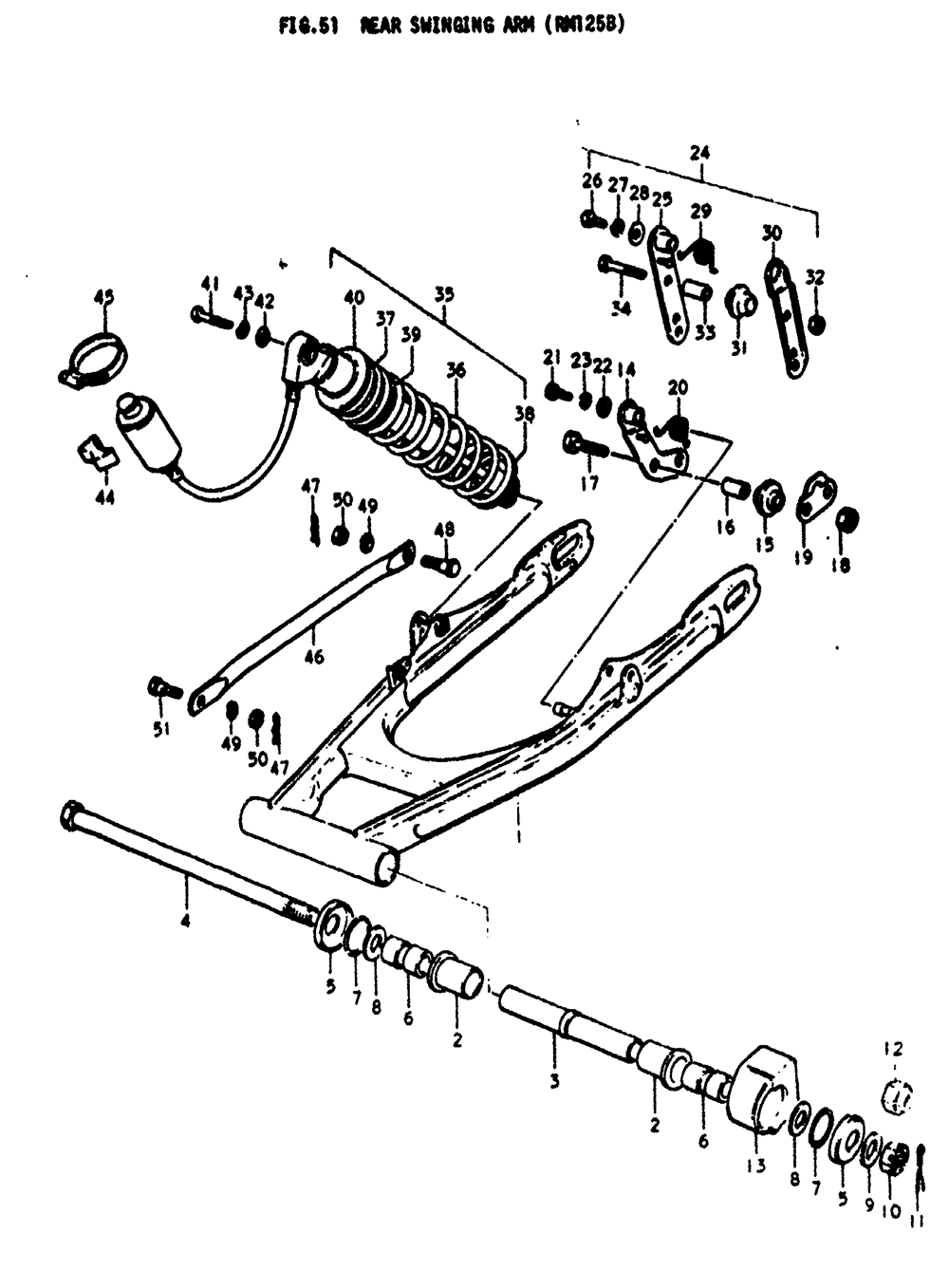 Rear swinging arm (rm125b)