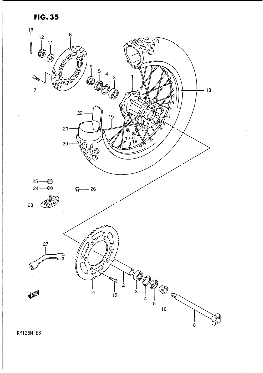 Rear wheel (model k)