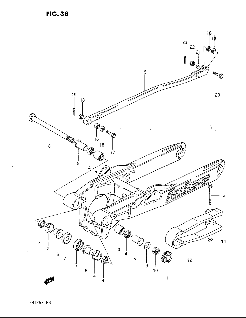 Rear swinging arm