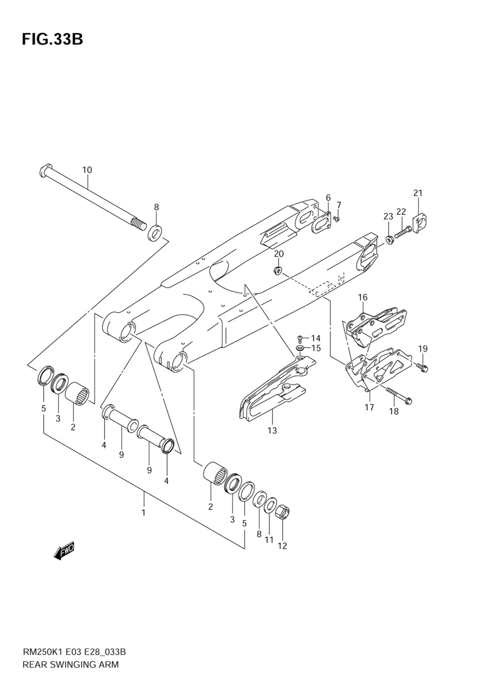 Rear swinging arm (model k5)