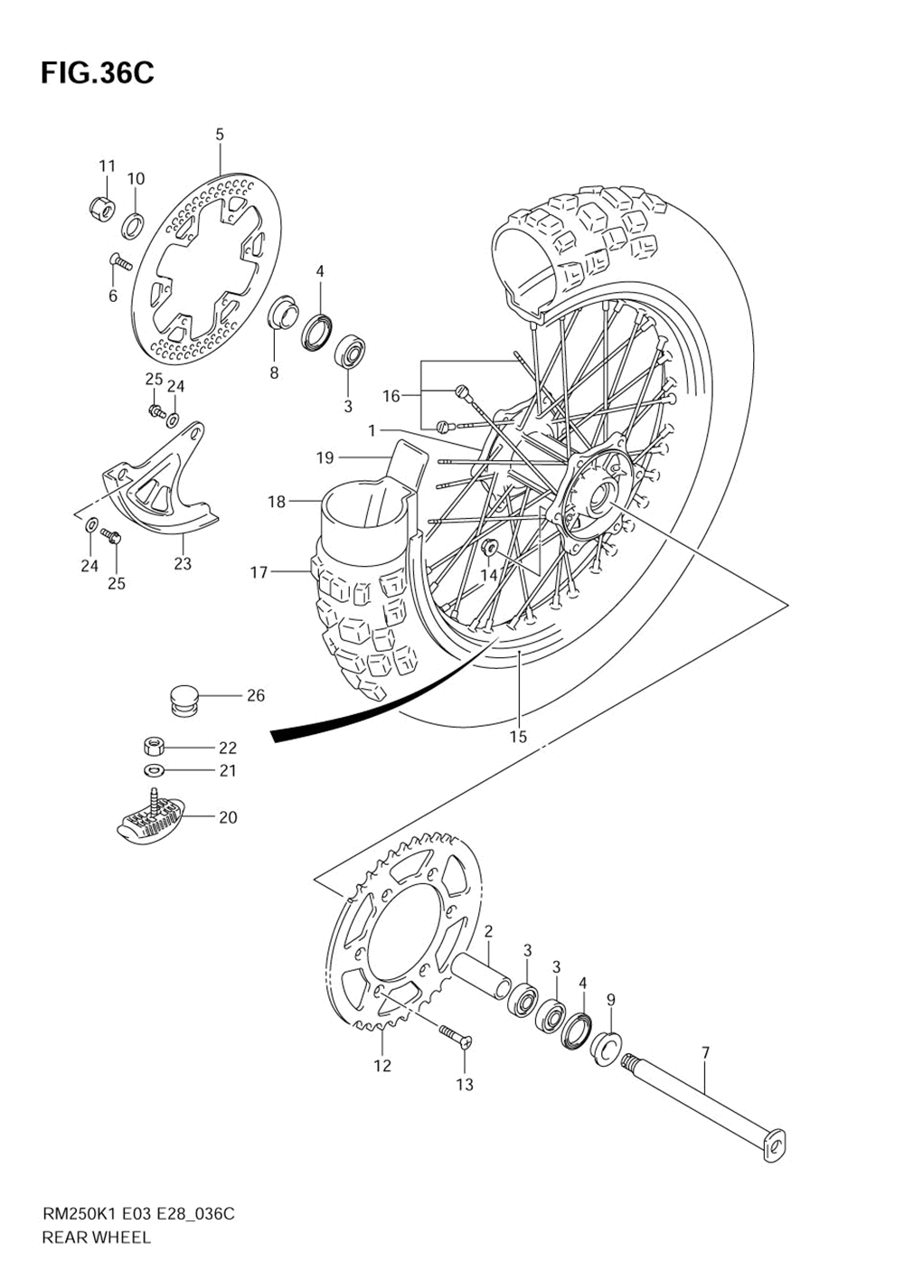 Rear wheel (model k5)