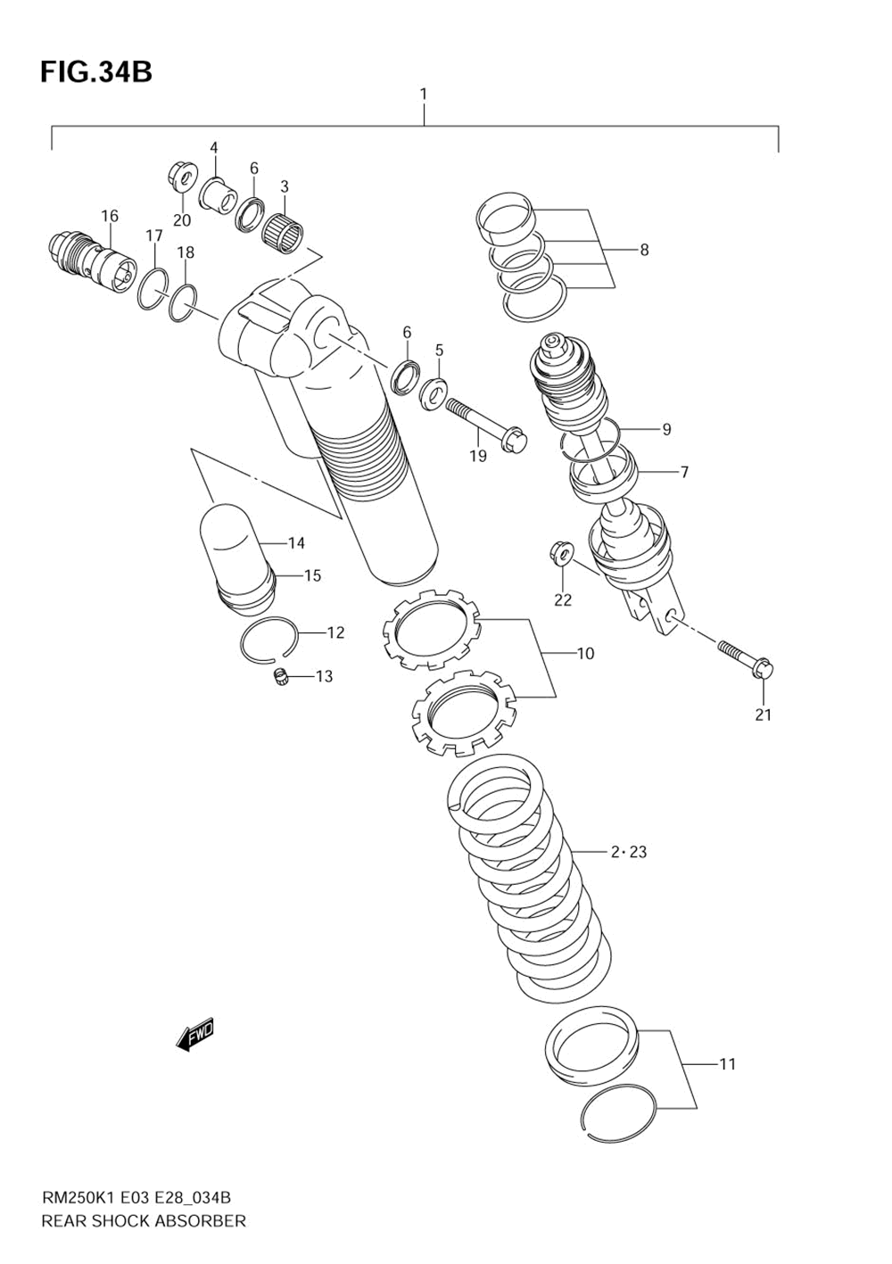 Rear shock absorber (model k5)