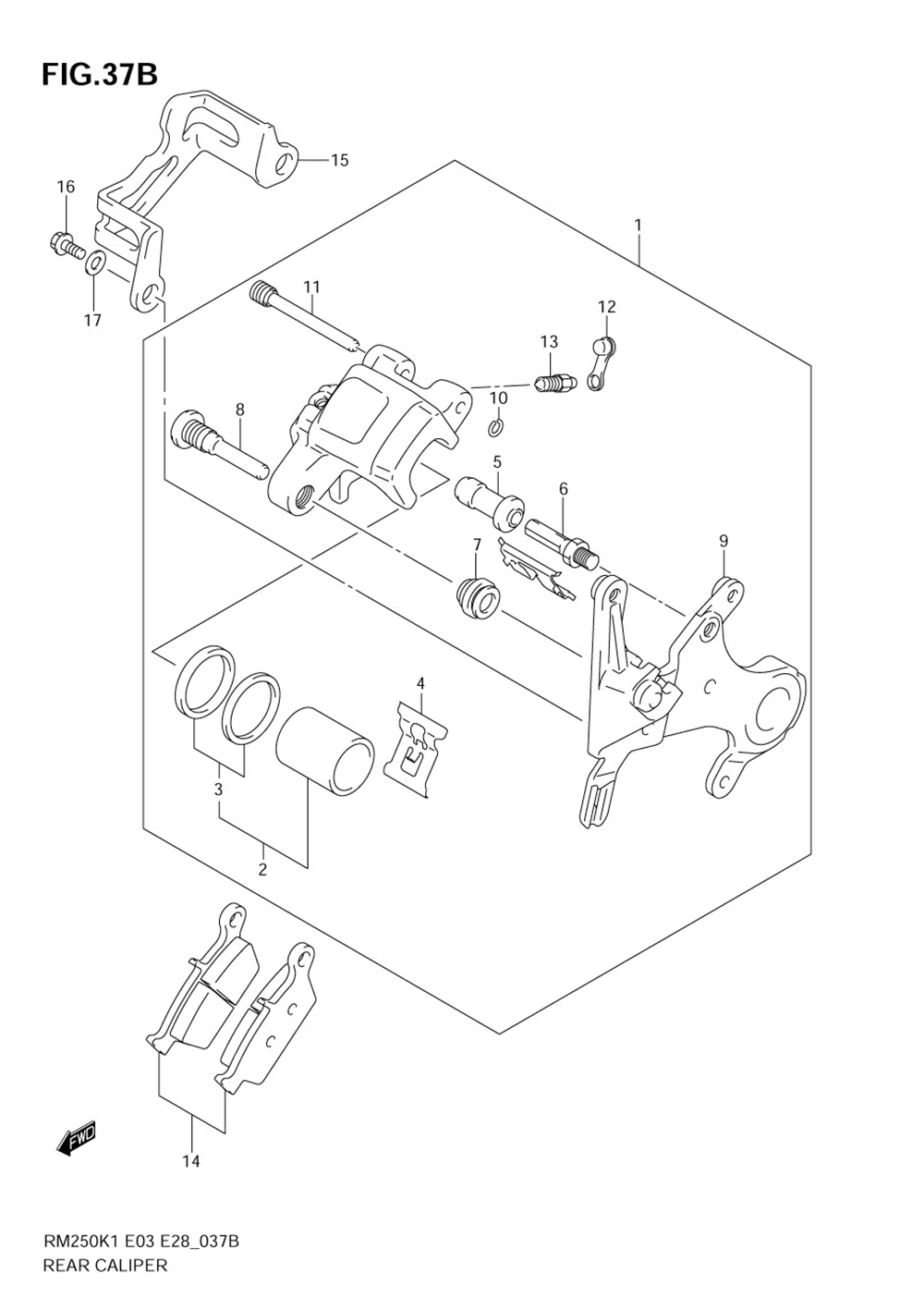 Rear caliper (model k5)