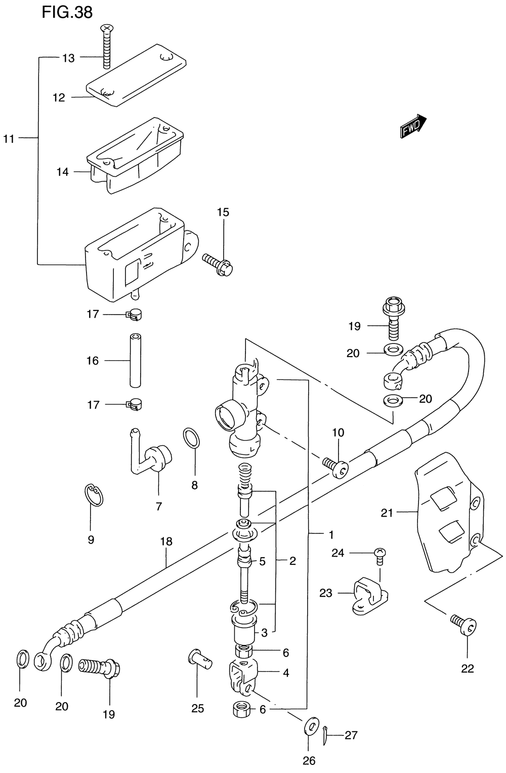 Rear master cylinder