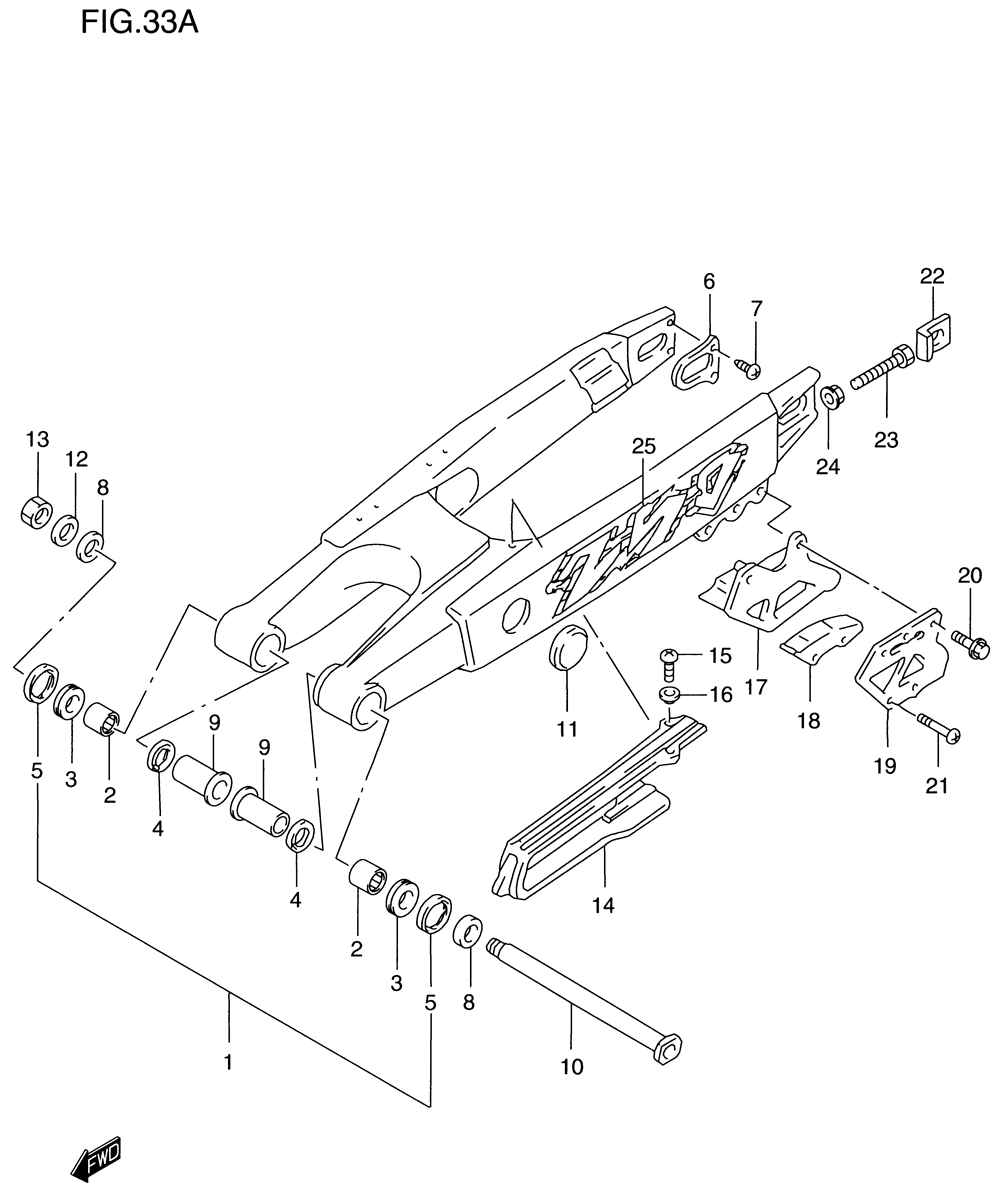 Rear swinging arm (model v)