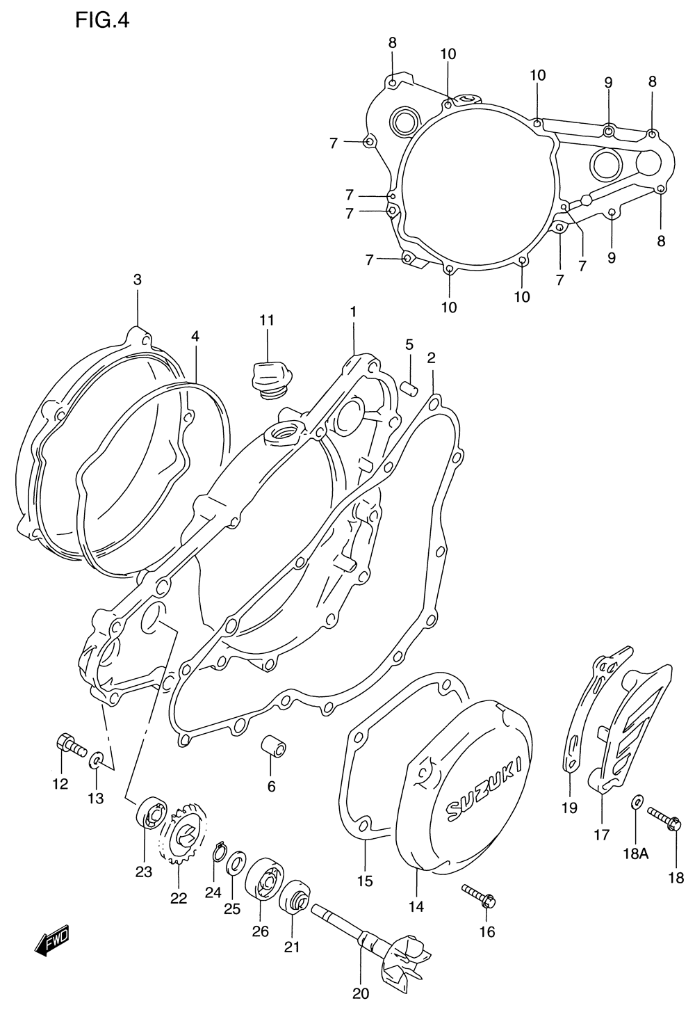 Crankcase cover- water pump