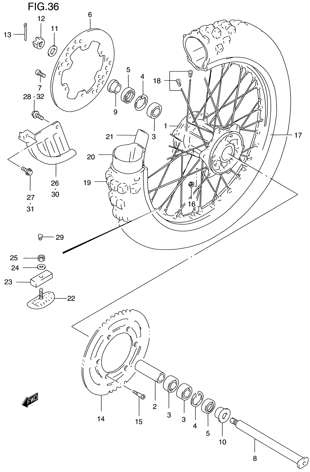 Rear wheel (model t_v_w_x)