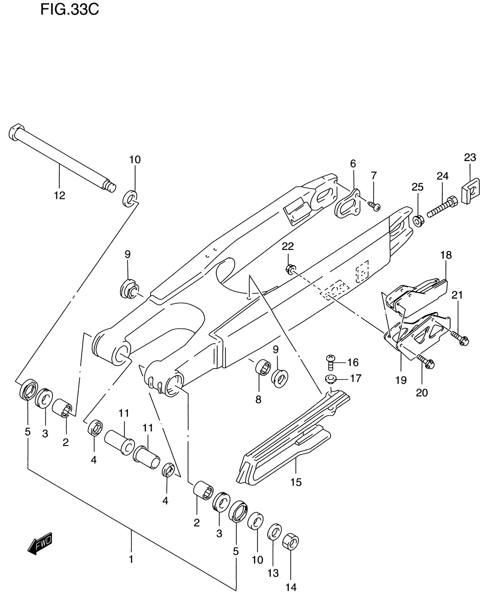 Rear swinging arm (model x)