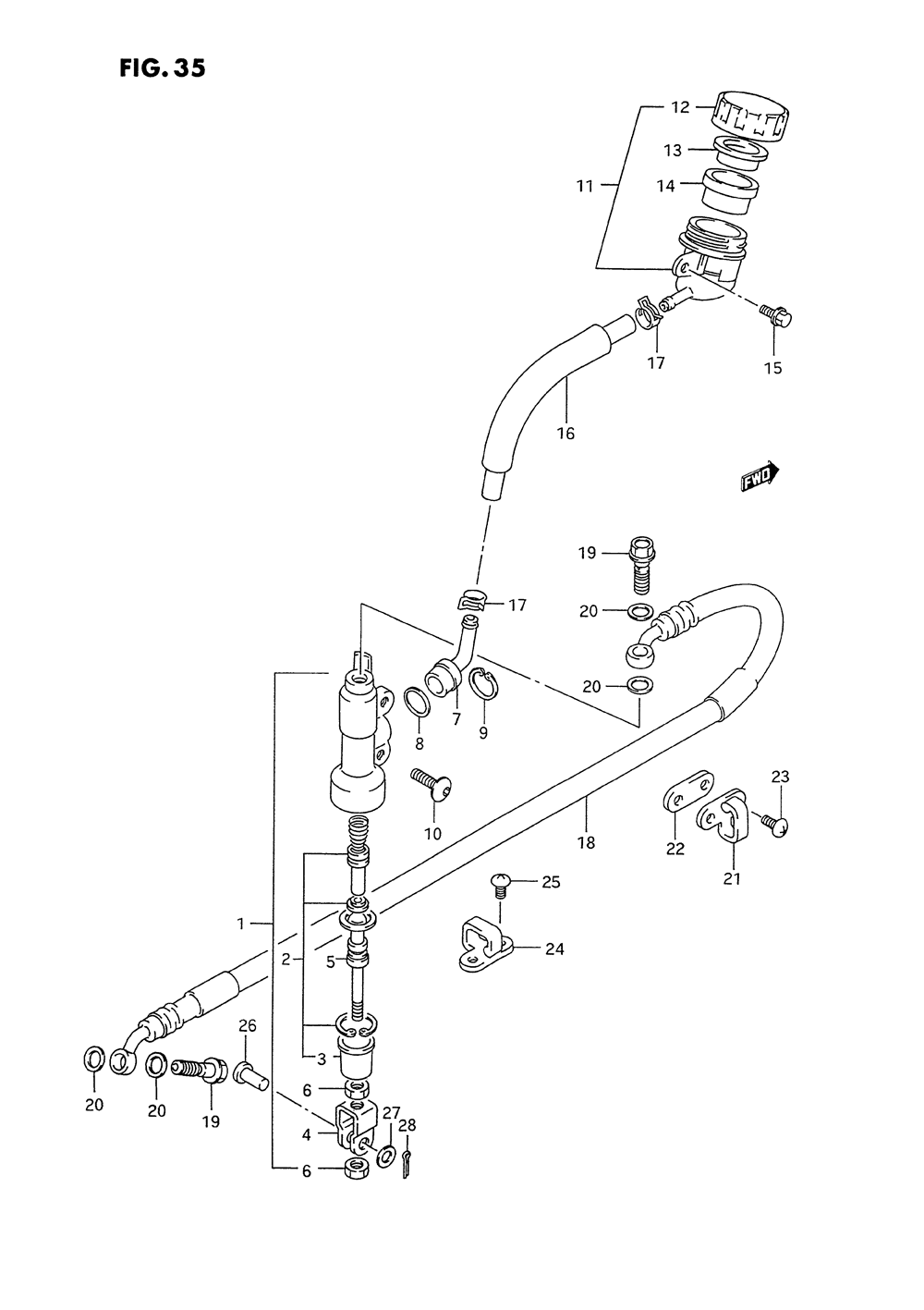 Rear master cylinder