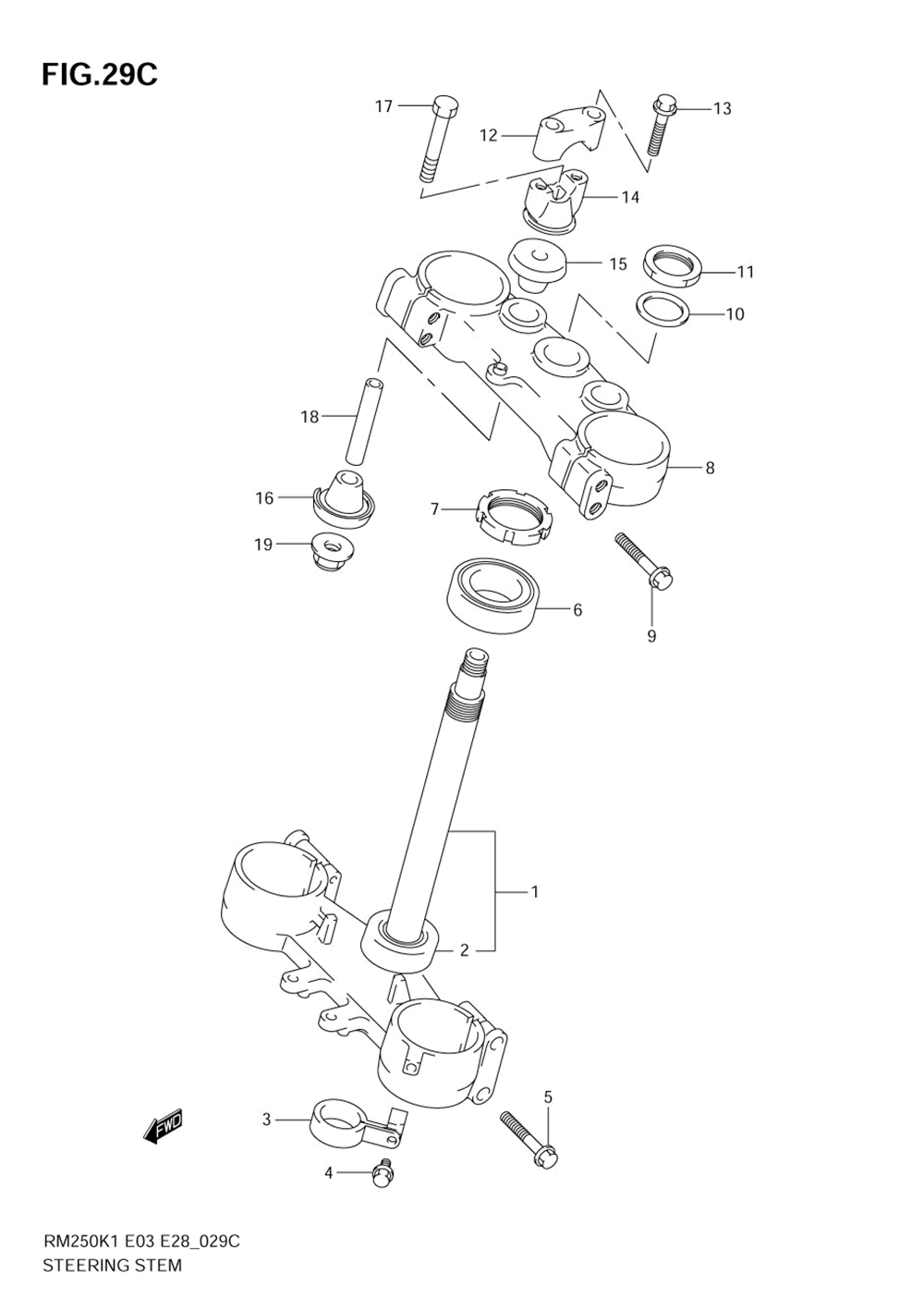 Steering stem (model k4)