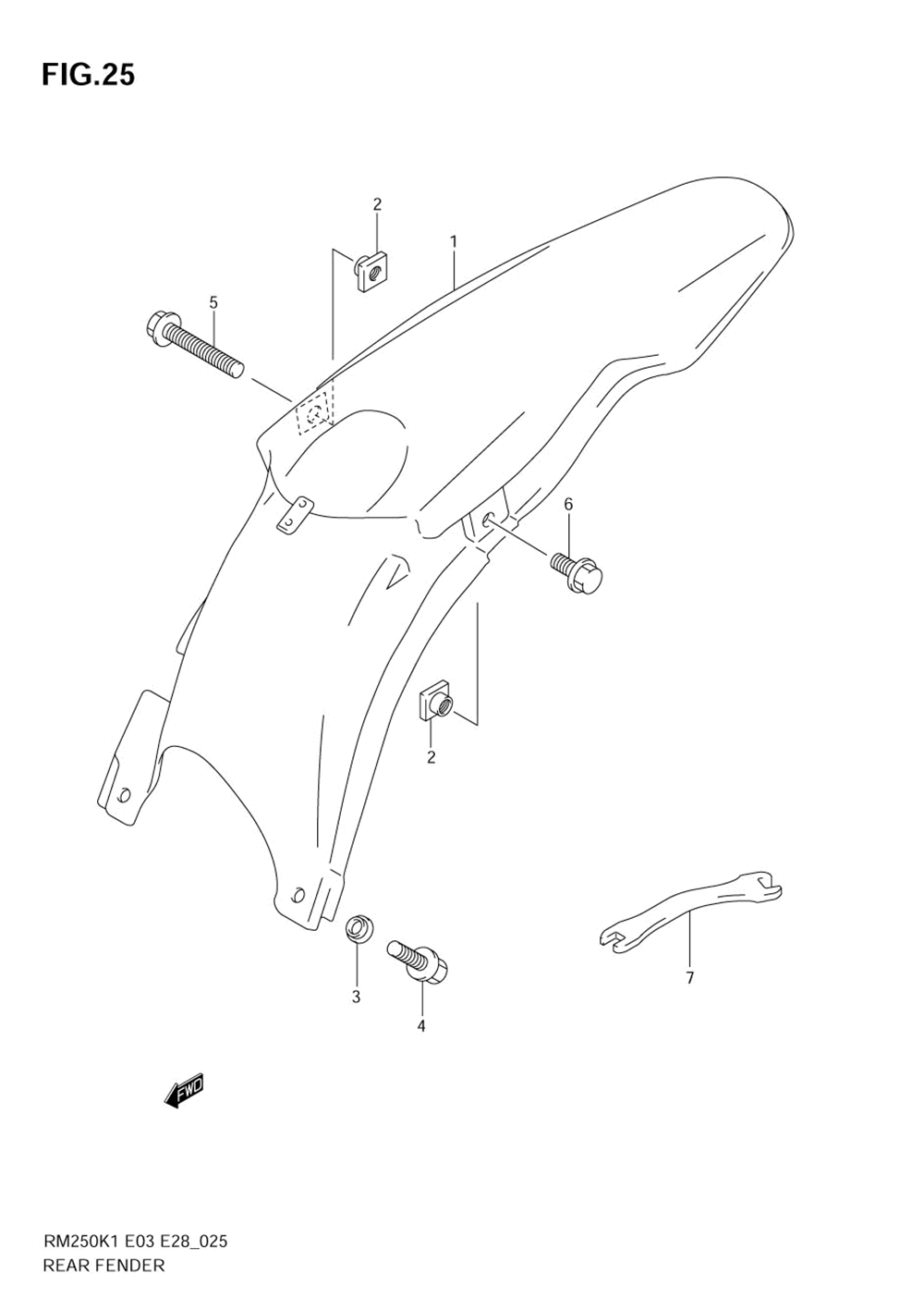 Rear fender (model k1)