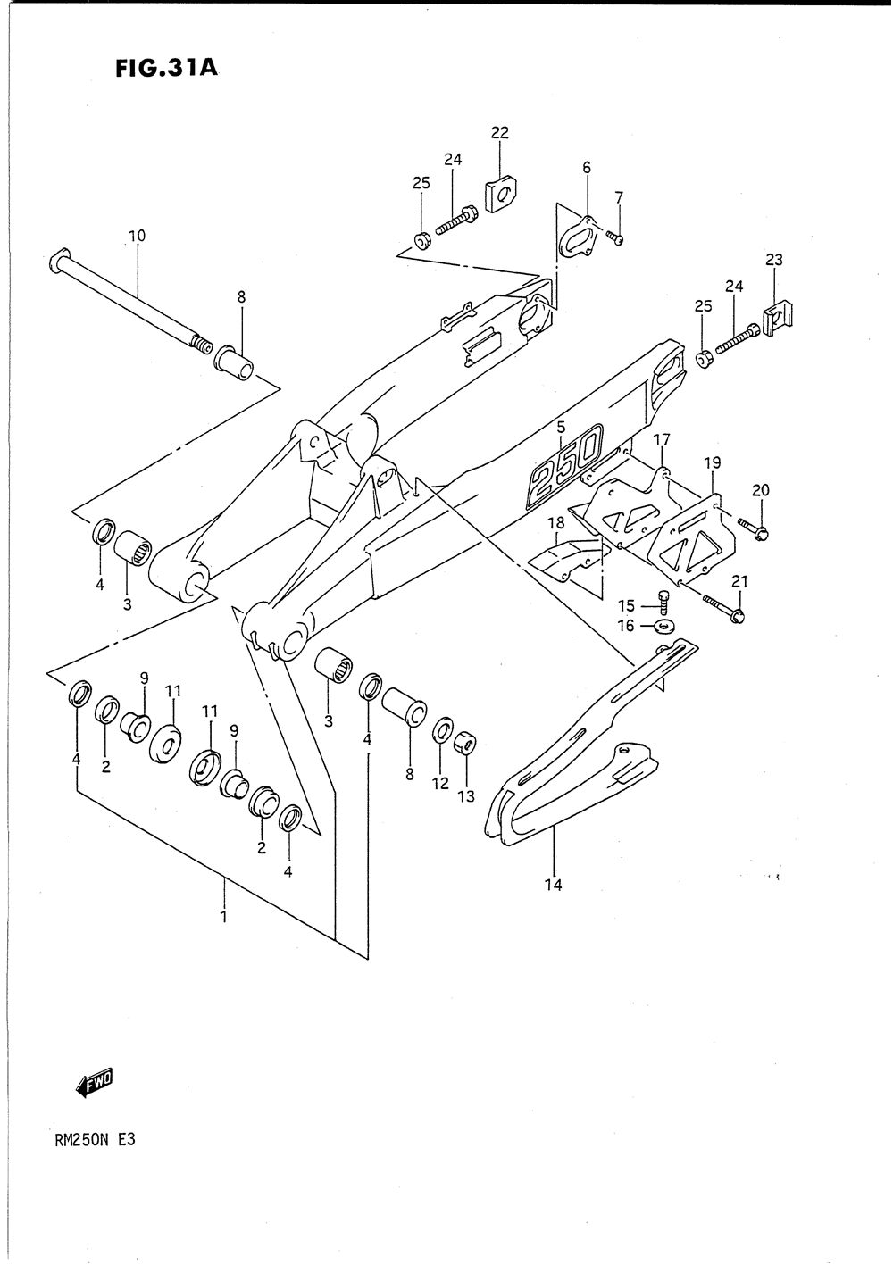 Rear swinging arm (model m)