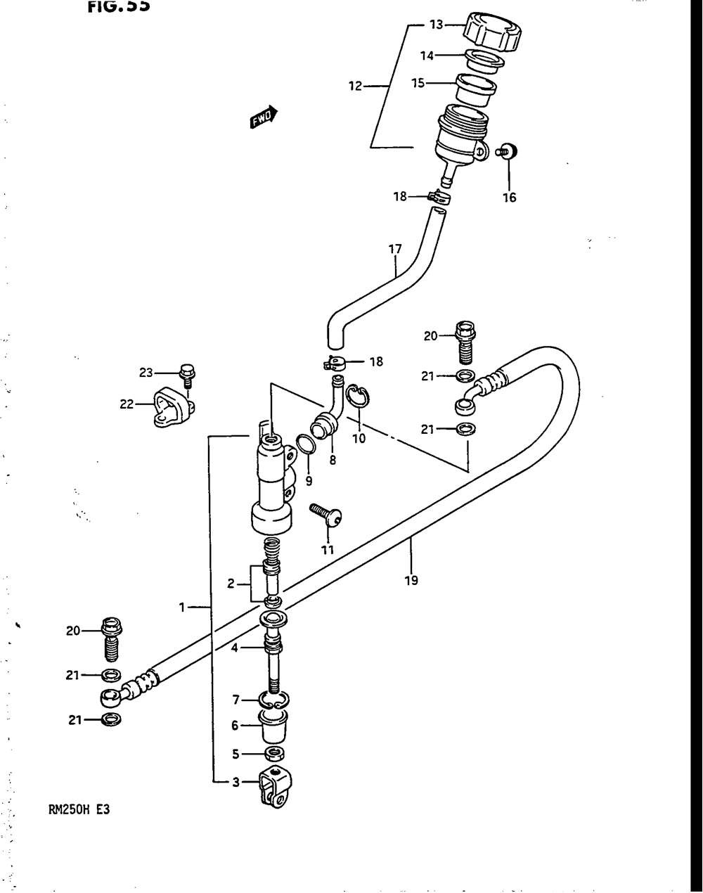 Rear master cylinder (model h)