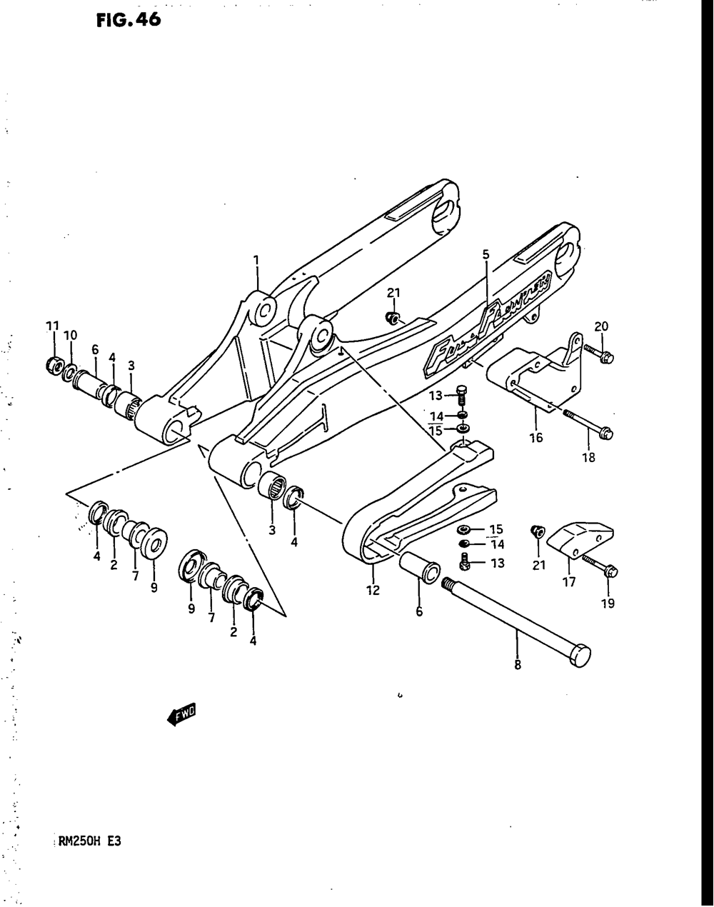 Rear swinging arm (model h)