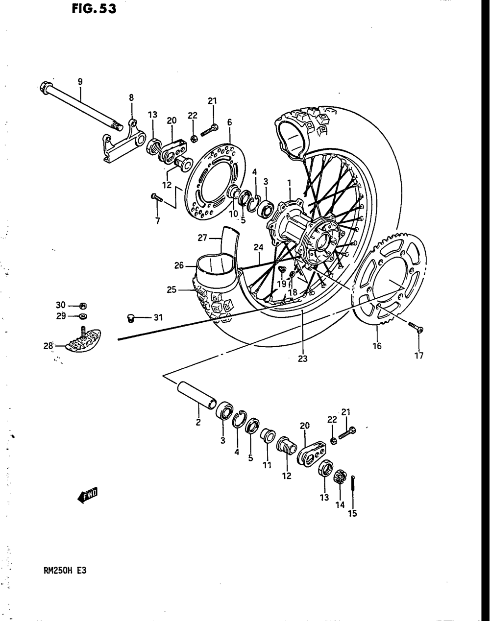 Rear wheel (model h)