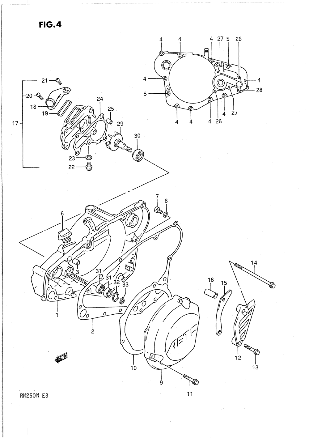 Crankcase cover- water pump (model k)