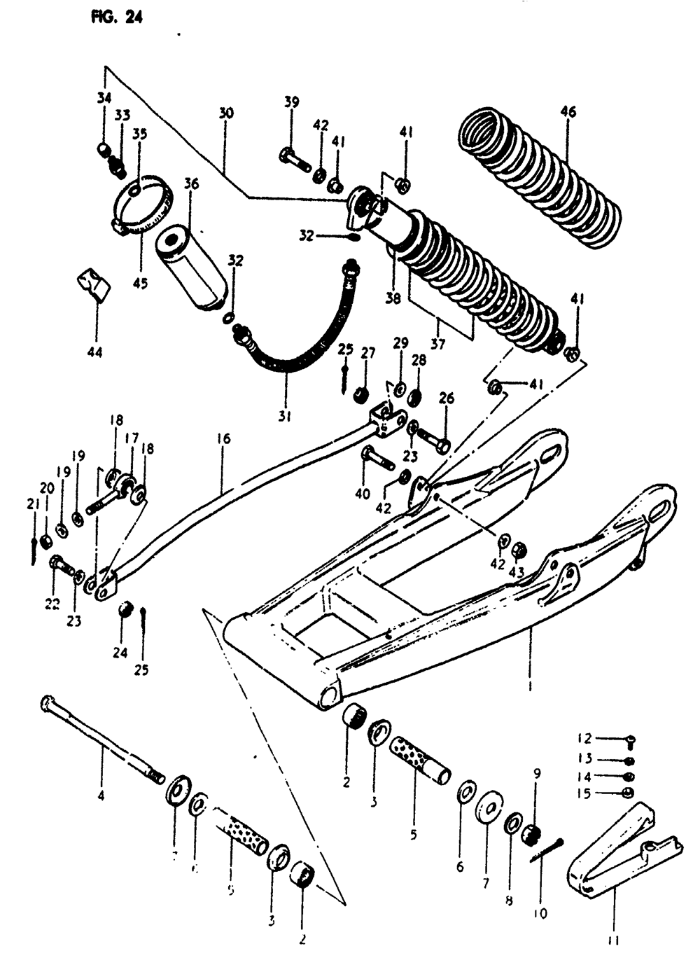 Rear swinging arm