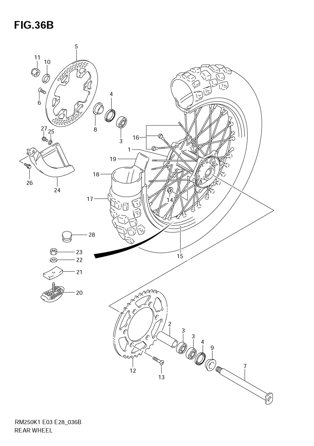 Rear wheel (model k4)