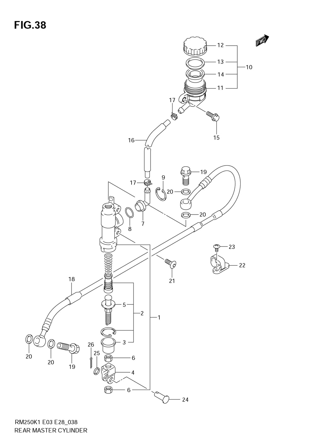 Rear master cylinder (model k1_k2)