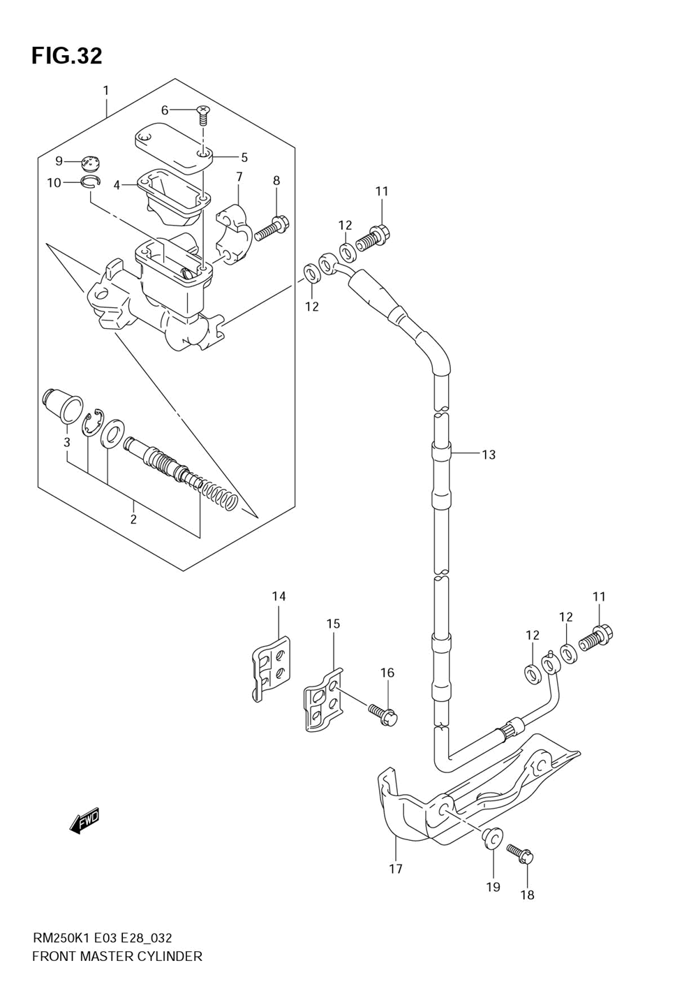 Front master cylinder (model k1_k2_k3)