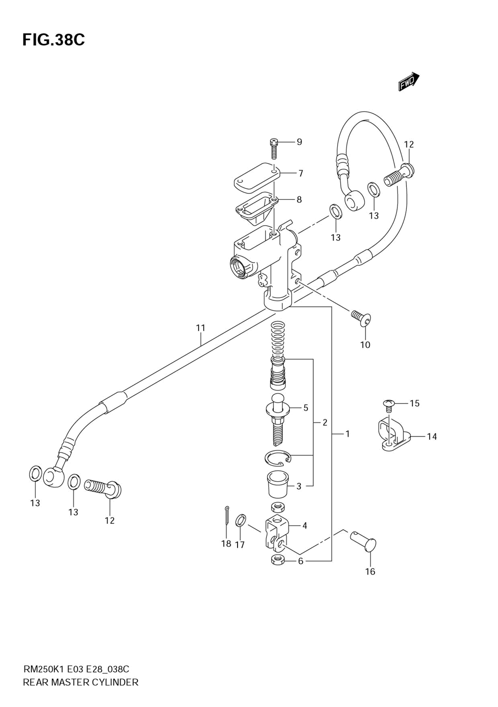 Rear master cylinder (model k5_k6)