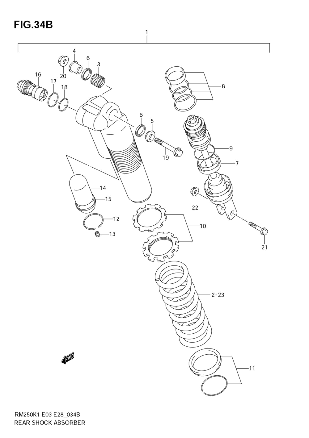 Rear shock absorber (model k5)