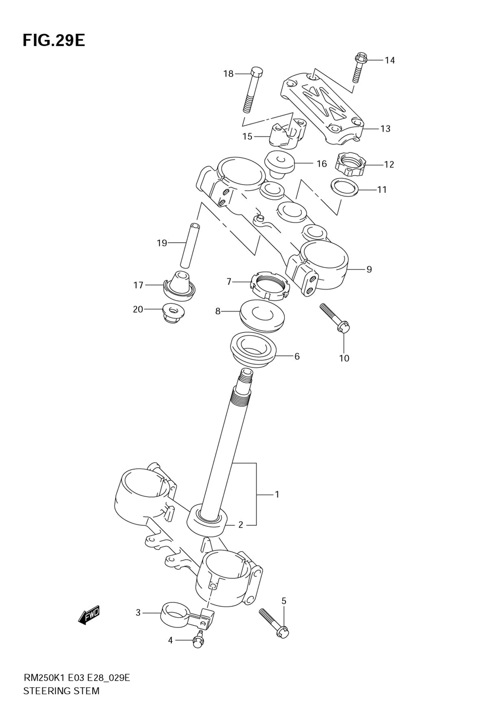 Steering stem (model k6)