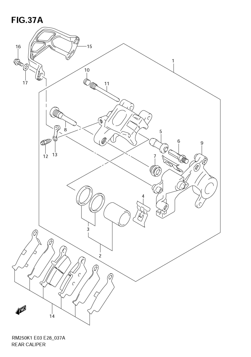 Rear caliper (model k4)