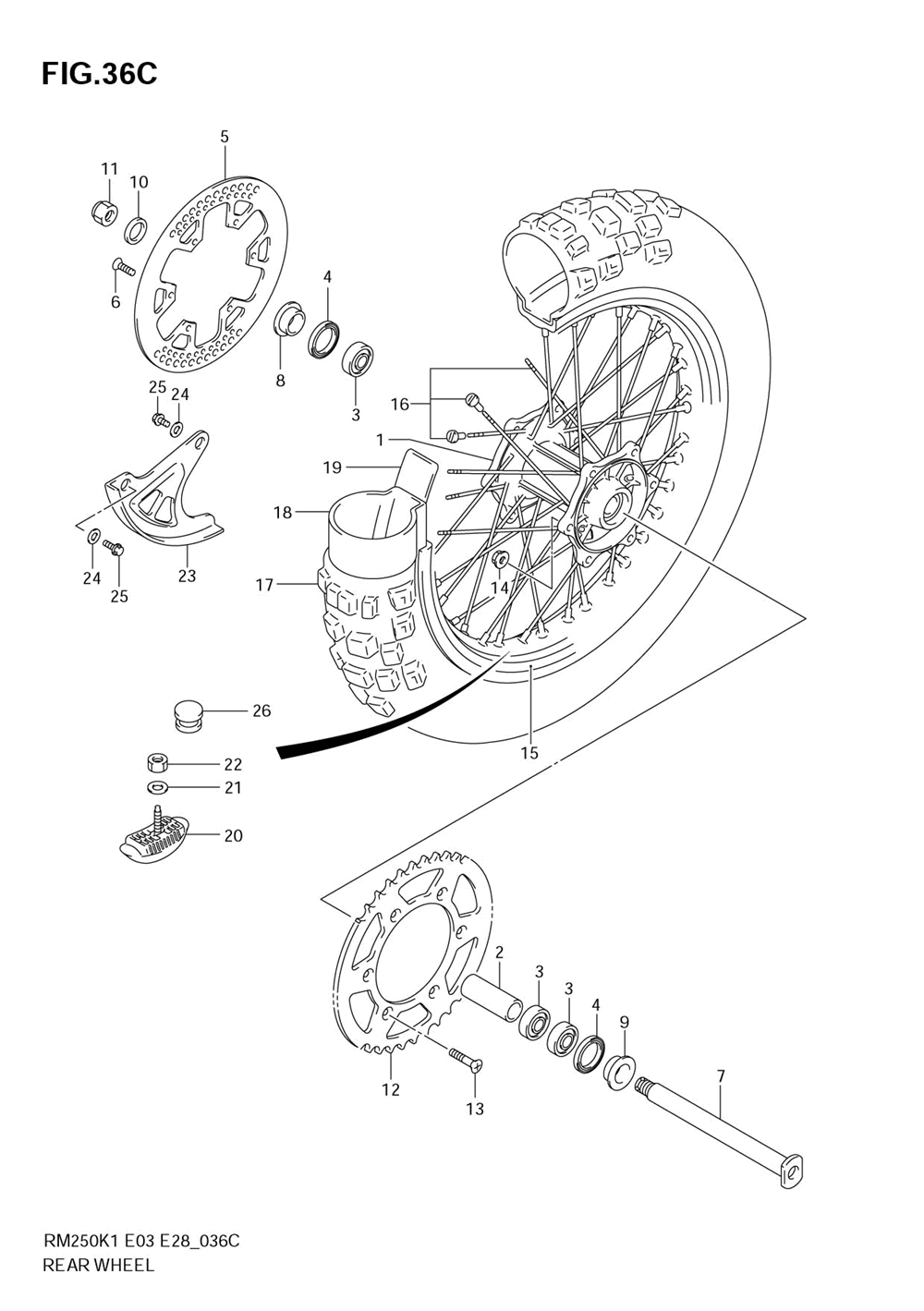 Rear wheel (model k5)