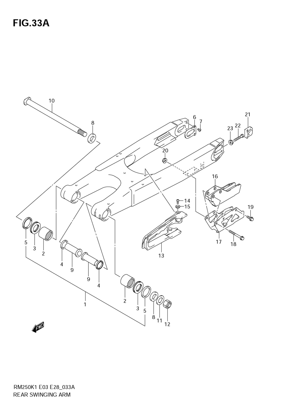 Rear swinging arm (model k4)