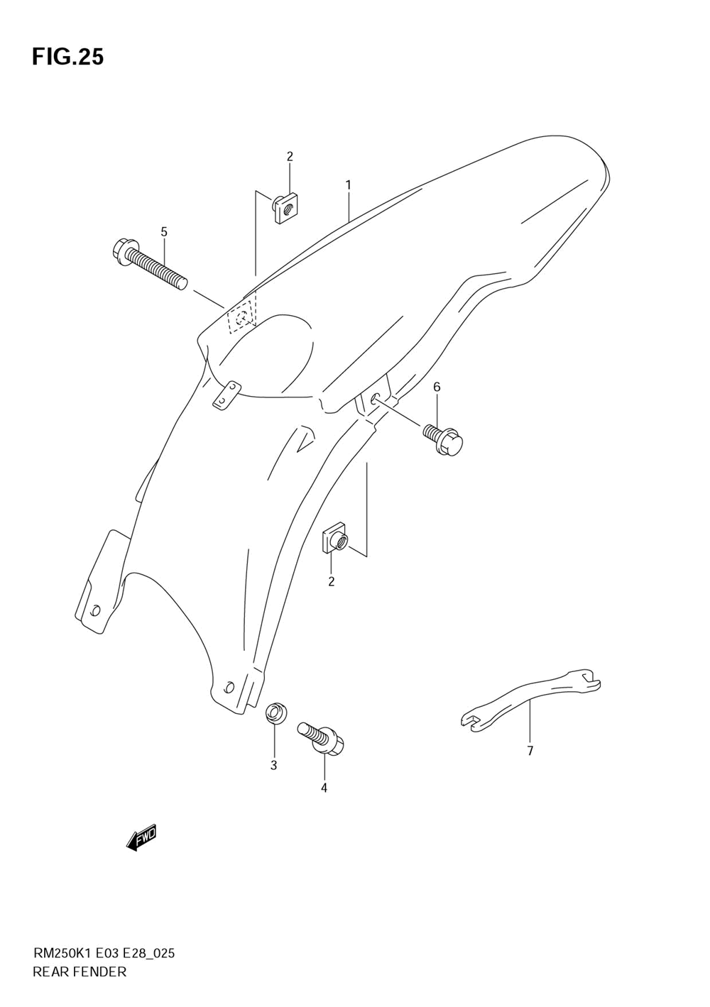 Rear fender (model k1)