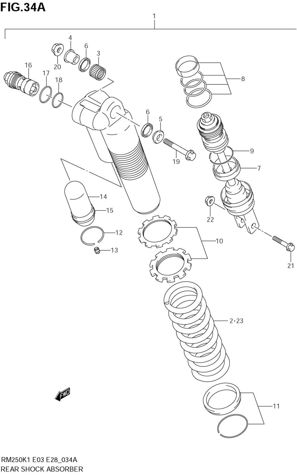 Rear shock absorber (model k4)