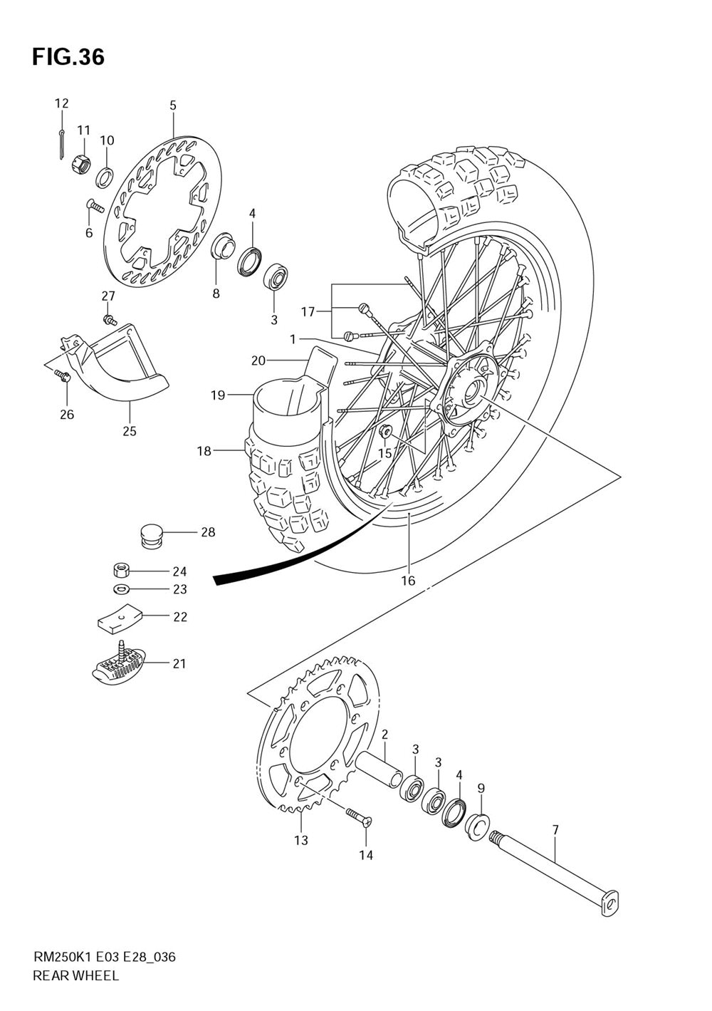 Rear wheel (model k1_k2)